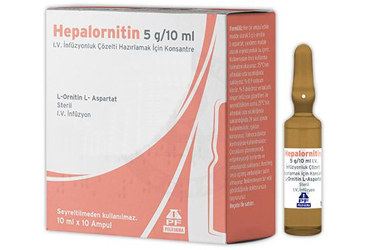 HEPALORNITIN 5 MG/10 ML I.V. INFUZYONLUK COZELTI HAZIRLAMAK ICIN KONSANTRE (10 AMPUL)