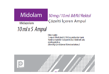 MIDOLAM 50 MG/10 ML IM/IV REKTAL COZELTI ICEREN 5 AMPUL