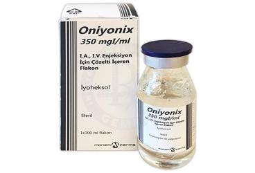 ONIYONIX 350MGI / ML IA,IV ENJ. ICIN COZ. ICEREN FLAKON (100 ML)