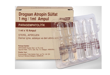 DROGSAN ATROPIN SULFAT 1 MG/1 ML  ENJEKSIYONLUK COZELTI, 100 AMPUL