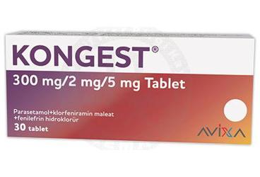 KONGEST 300 MG/2 MG/5 MG TABLET (30 ADET