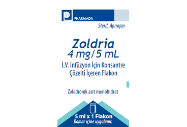 ZOLDRIA 4 MG/5 ML IV INFUZYON ICIN KONSANTRE COZELTI ICEREN 1 FLAKON