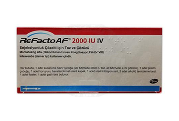REFACTO AF 2000 IU IV ENJEKSIYONLUK COZELTI ICIN TOZ VE COZUCU 1 FLAKON