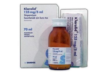 KLAROLID 125 MG/5 ML SUSPANSIYON HAZIRLAMAK ICIN KURU TOZ 70 ML