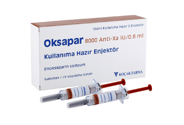 OKSAPAR 8000 ANTI-XA IU/0,8 ML ENJEKSIYONLUK COZELTI ICEREN KULLANIMA HAZIR ENJEKTOR (2 ENJEKTOR)