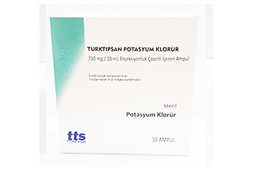 TURKTIPSAN POTASYUM KLORUR 750 MG / 10 ML ENJEKSIYONLUK COZELTI ICEREN AMPUL (10 AMPUL)