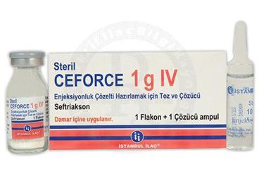 CEFORCE 1 G IV ENJEKSIYONLUK COZELTI HAZIRLAMAK ICIN TOZ VE COZUCU